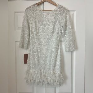 NWT anthropology BHLDN beaded feather dress